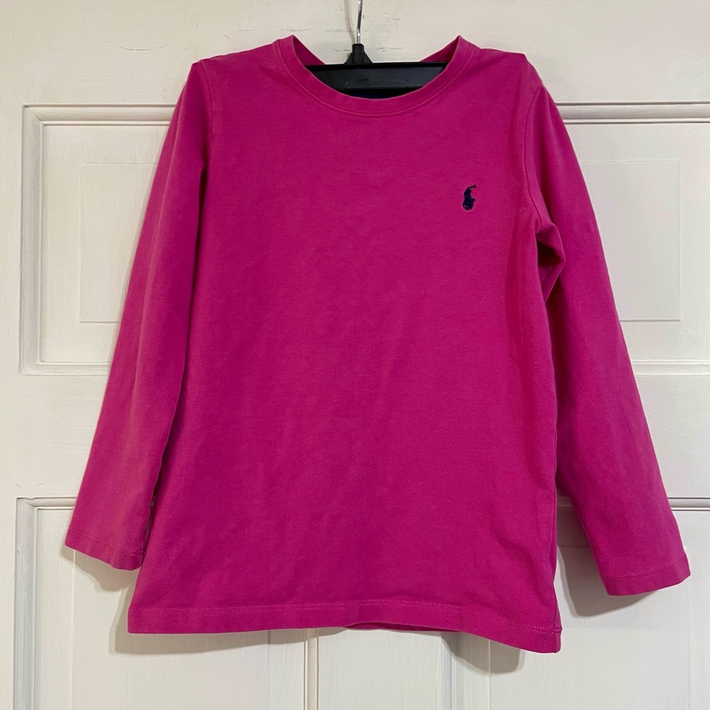 Ralph Lauren girls size 6 pink long sleeve logo tshirt
